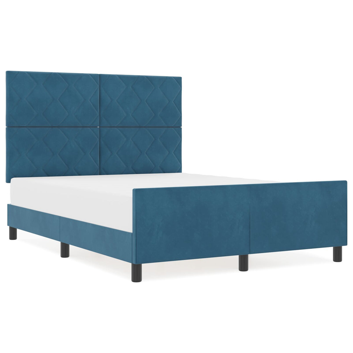 Bed Frame Dark Blue 140X200 Cm Velvet