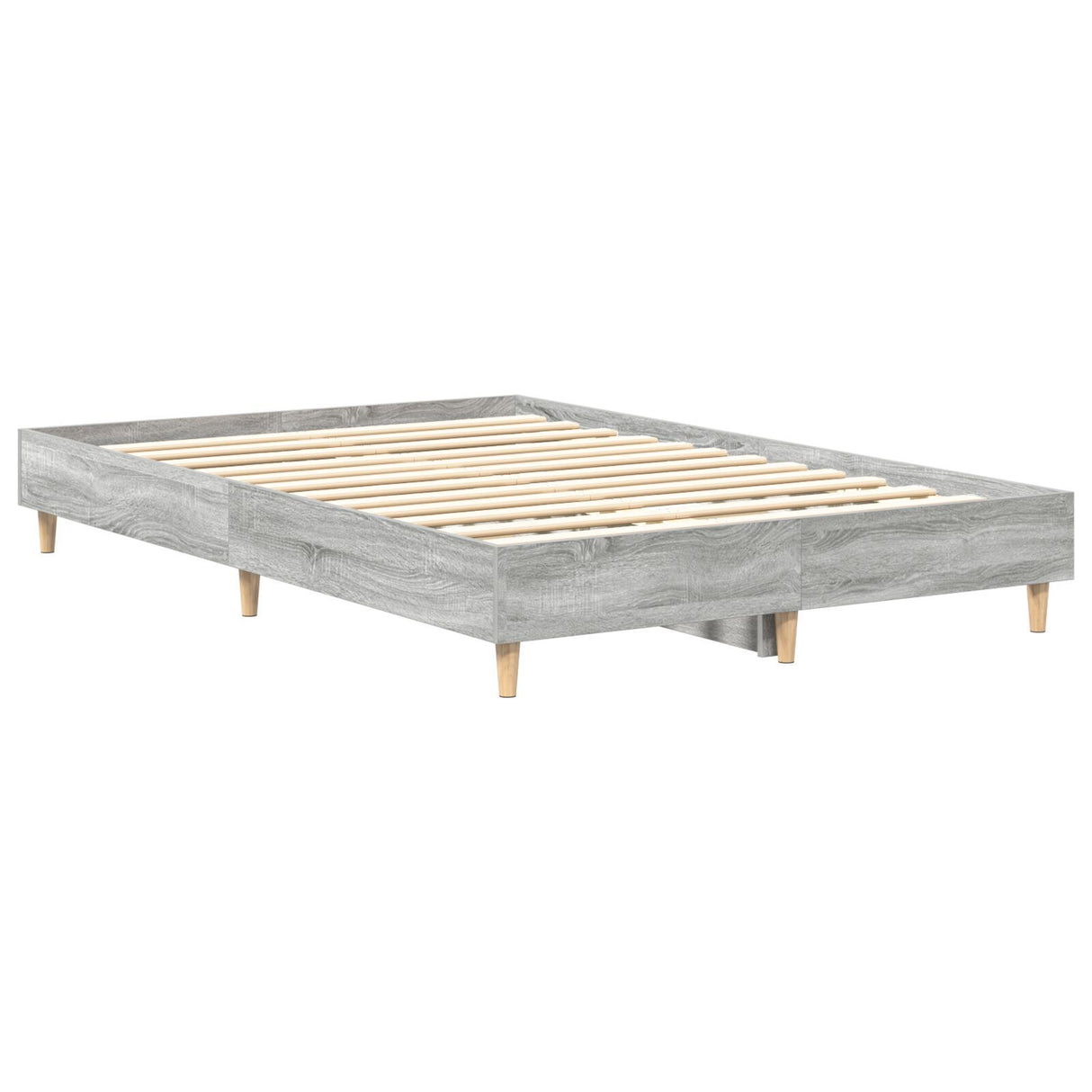 Bed Frame 120X190 Cm Grey Sonoma Engineered Wood
