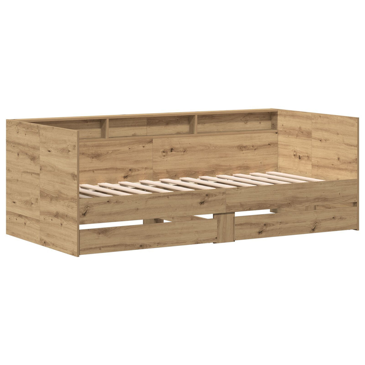 Daybed With Drawers Artisan Oak Engineered Wood 90 X 190 Cm