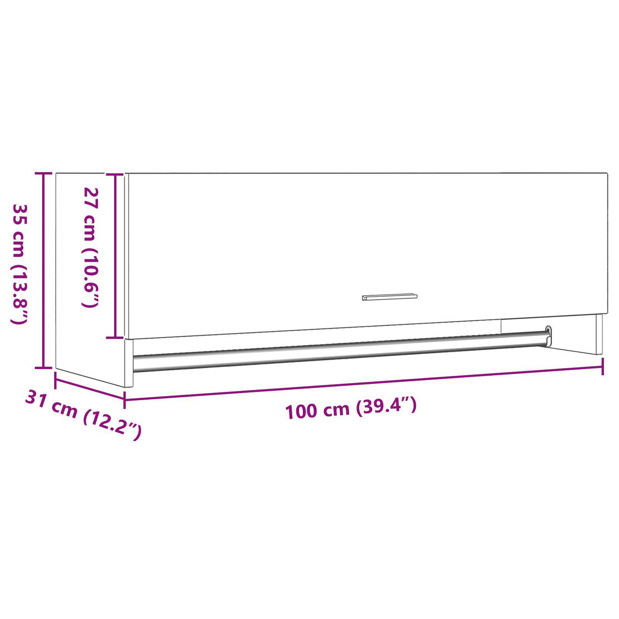 Black Oak Wardrobe - 100X32.5X35 Cm, Made From Engineered Wood