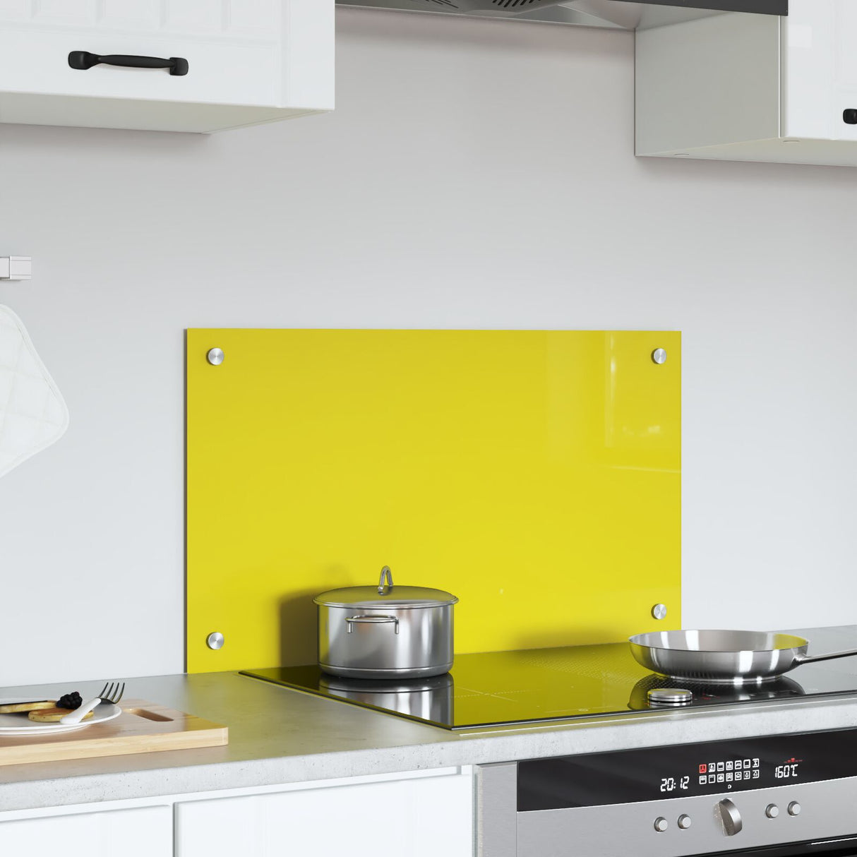 Kitchen Backsplash Yellow 70X40X0.6 Cm Tempered Glass