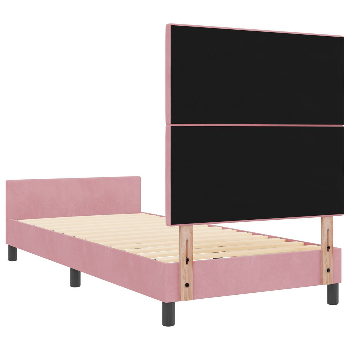 Bed Frame Pink 100X200 Cm Velvet