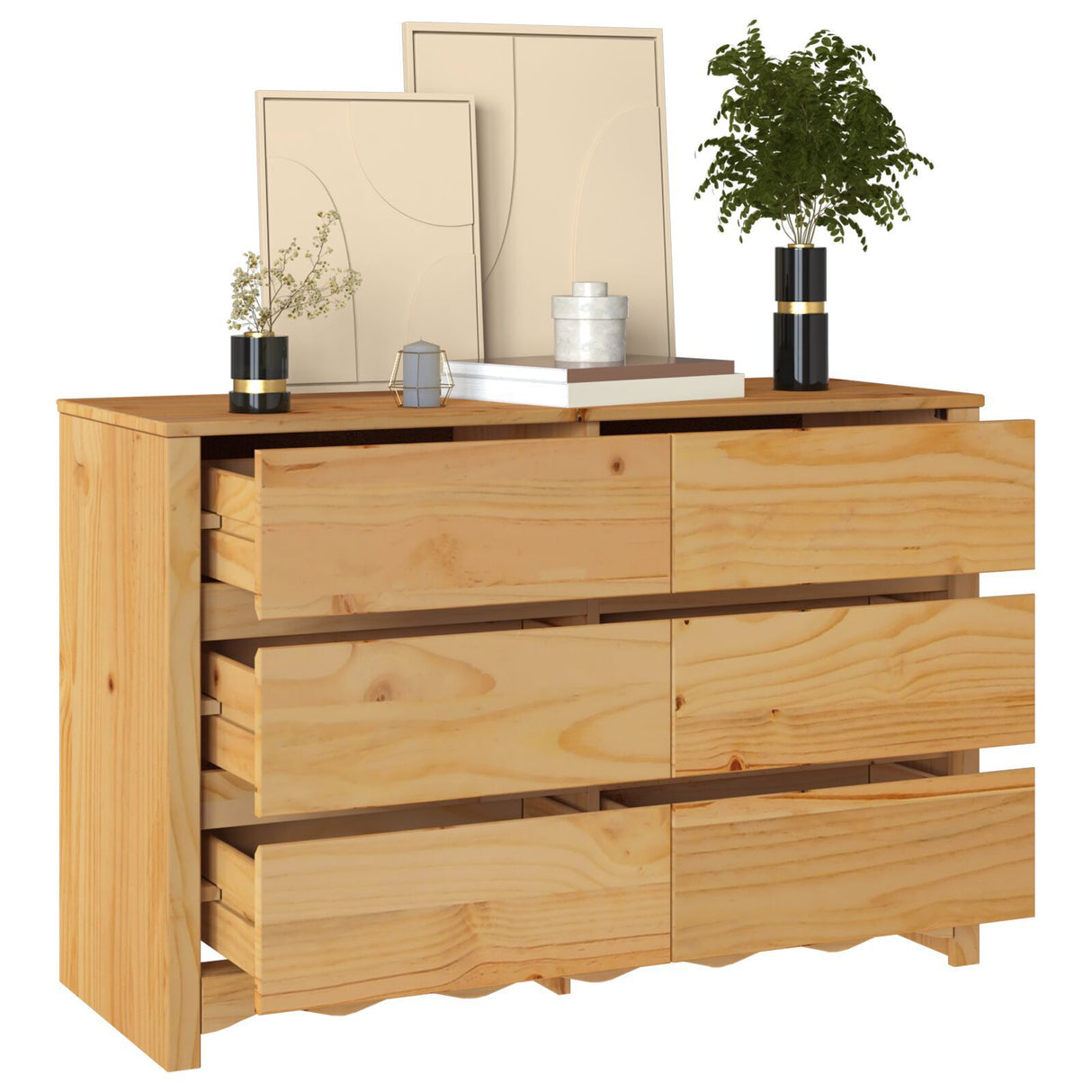 Chest Of Drawers "Drammen" 111X43X73,5 Cm Solid Wood Pine