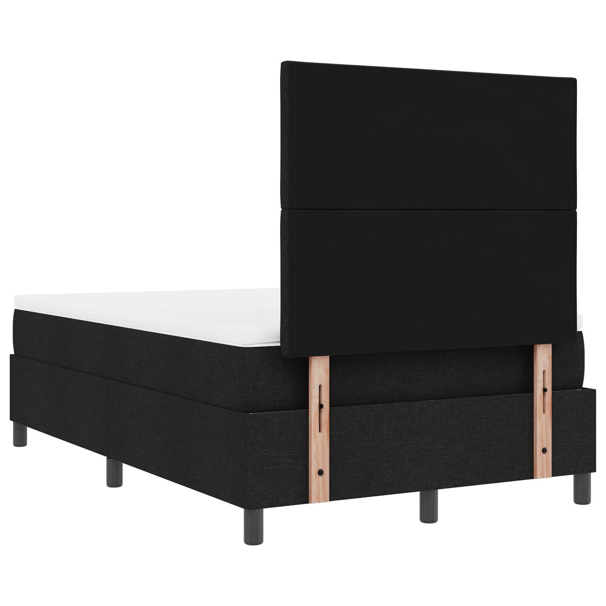 Box Spring Bed With Mattress & Led Black 120X190 Cm Fabric