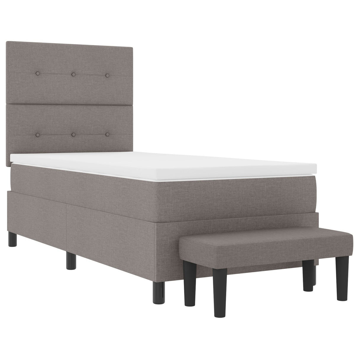 Box Spring Bed With Mattress & Bench Grey 80X200 Cm Fabric