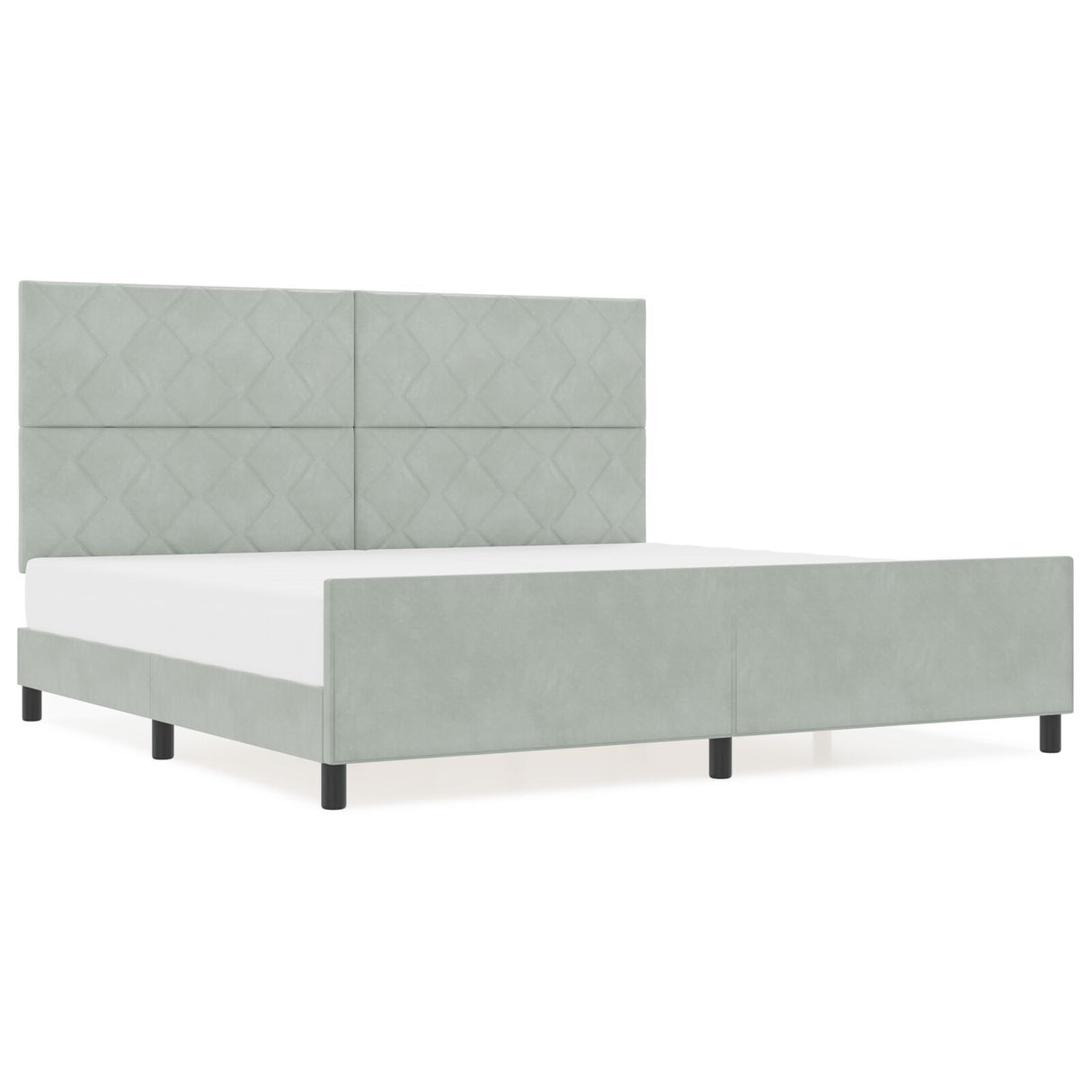 Bed Frame Light Grey 200X200 Cm Velvet