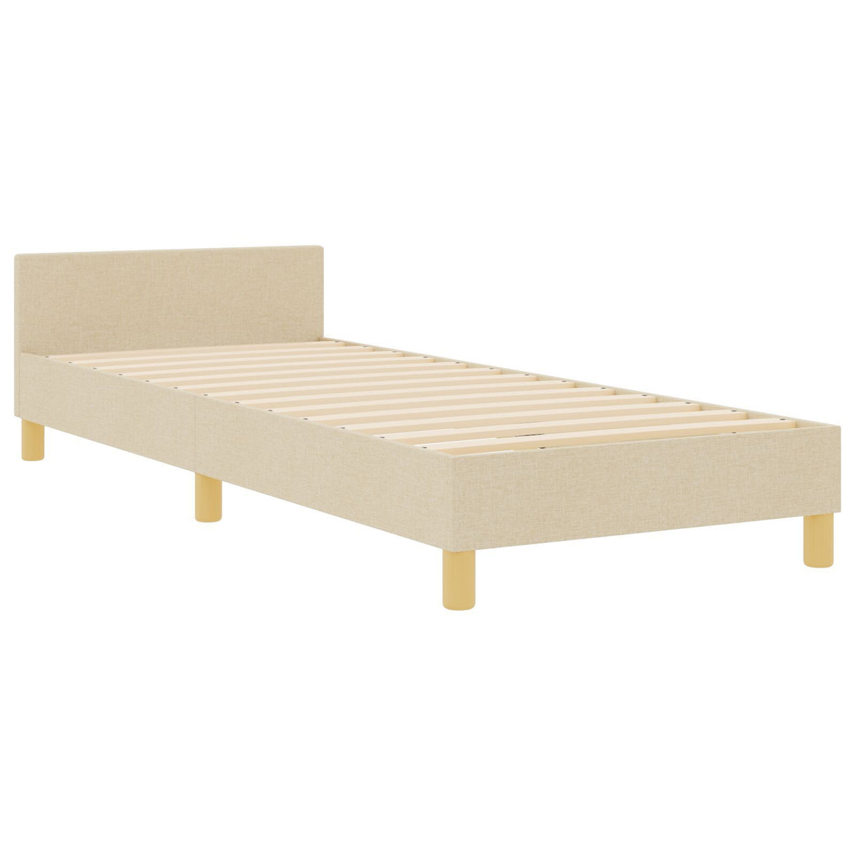 Cream Bed Frame 100X200 Cm Fabric