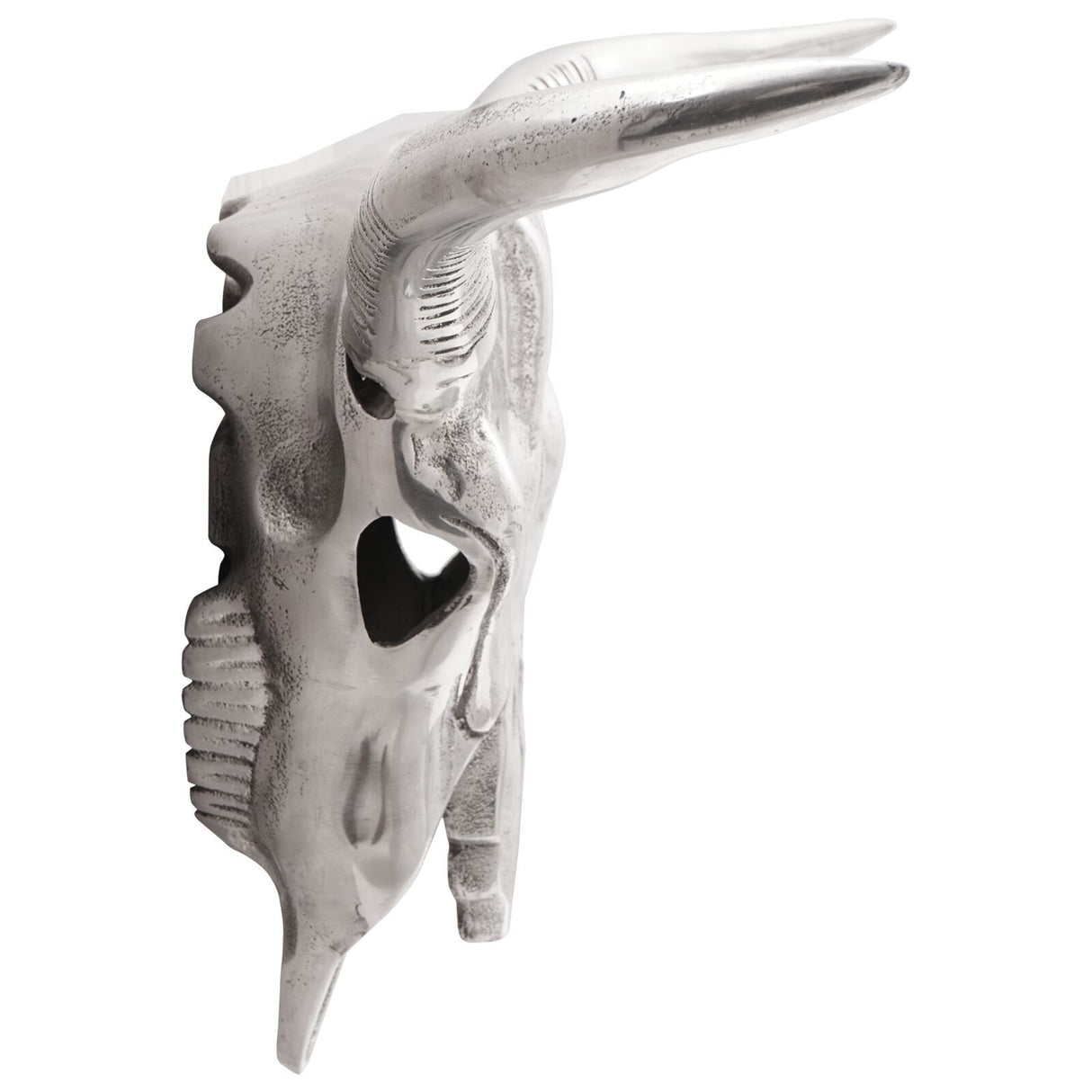 Wall Mounted Bull Silver 49X10X36 Cm Aluminium