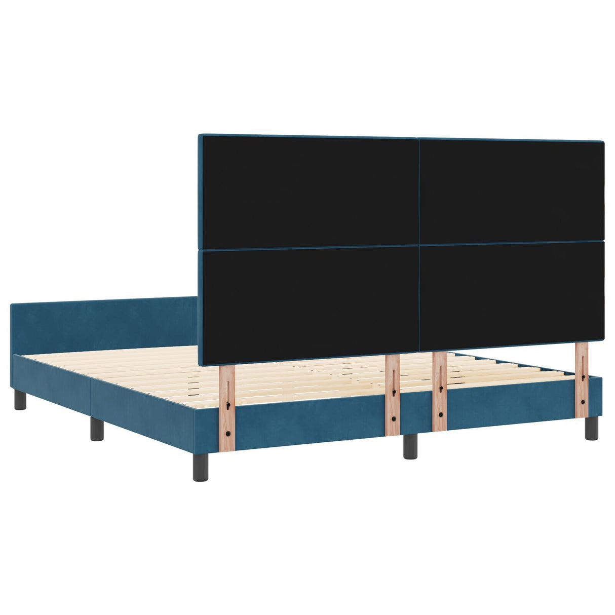 Bed Frame Dark Blue 180X200 Cm Velvet