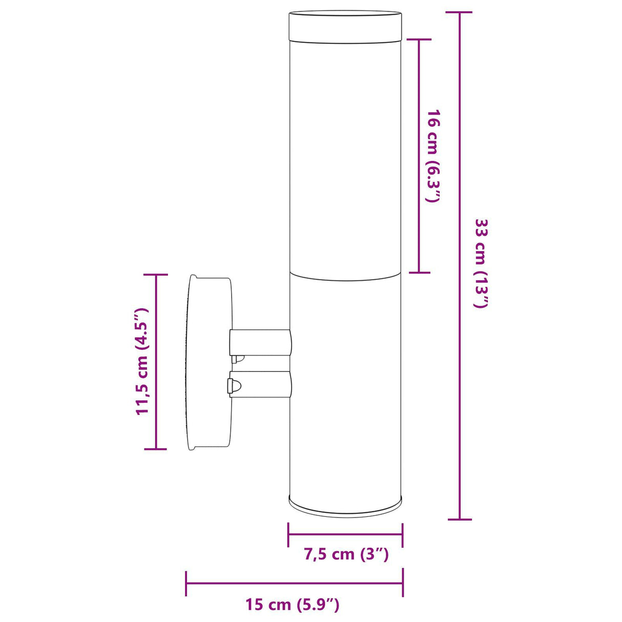 Outdoor Wall Light Stainless Steel Ip44