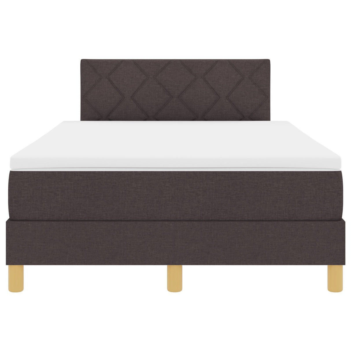 Box Spring Bed With Mattress & Led Dark Brown 120X200 Cm Fabric