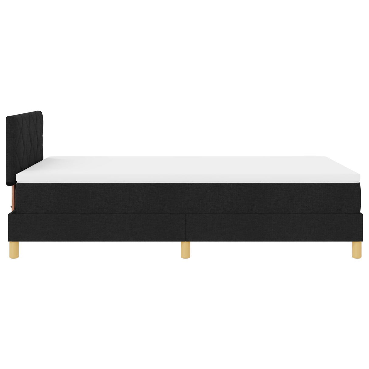 Box Spring Bed With Mattress & Led Black 120X200 Cm Fabric