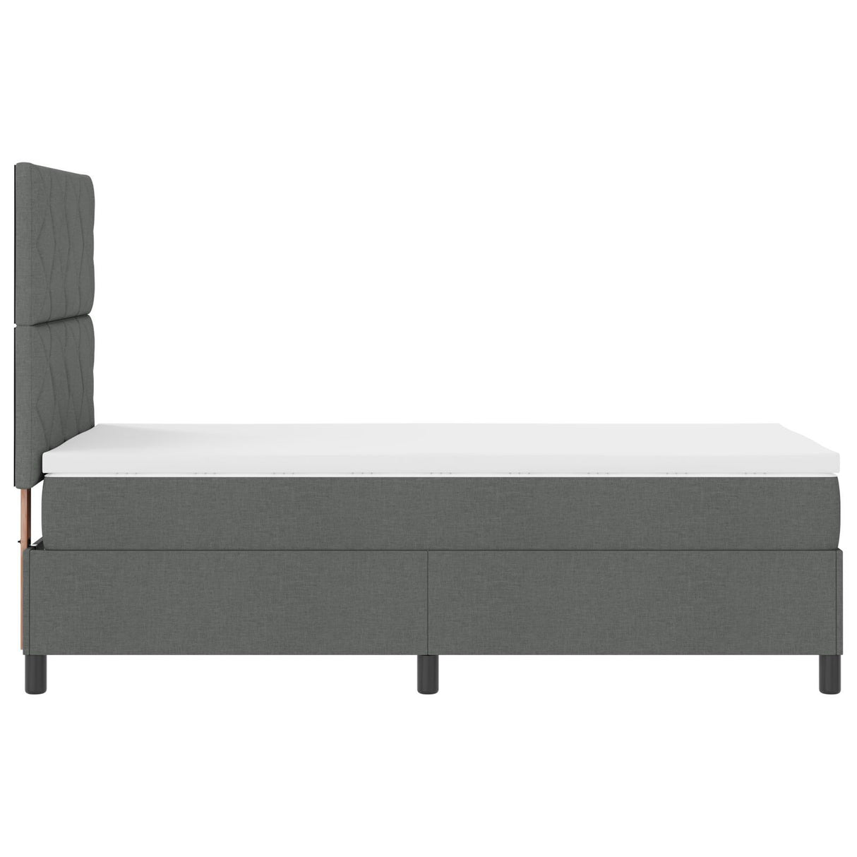 Box Spring Bed With Mattress & Led Dark Grey 90X200 Cm Fabric