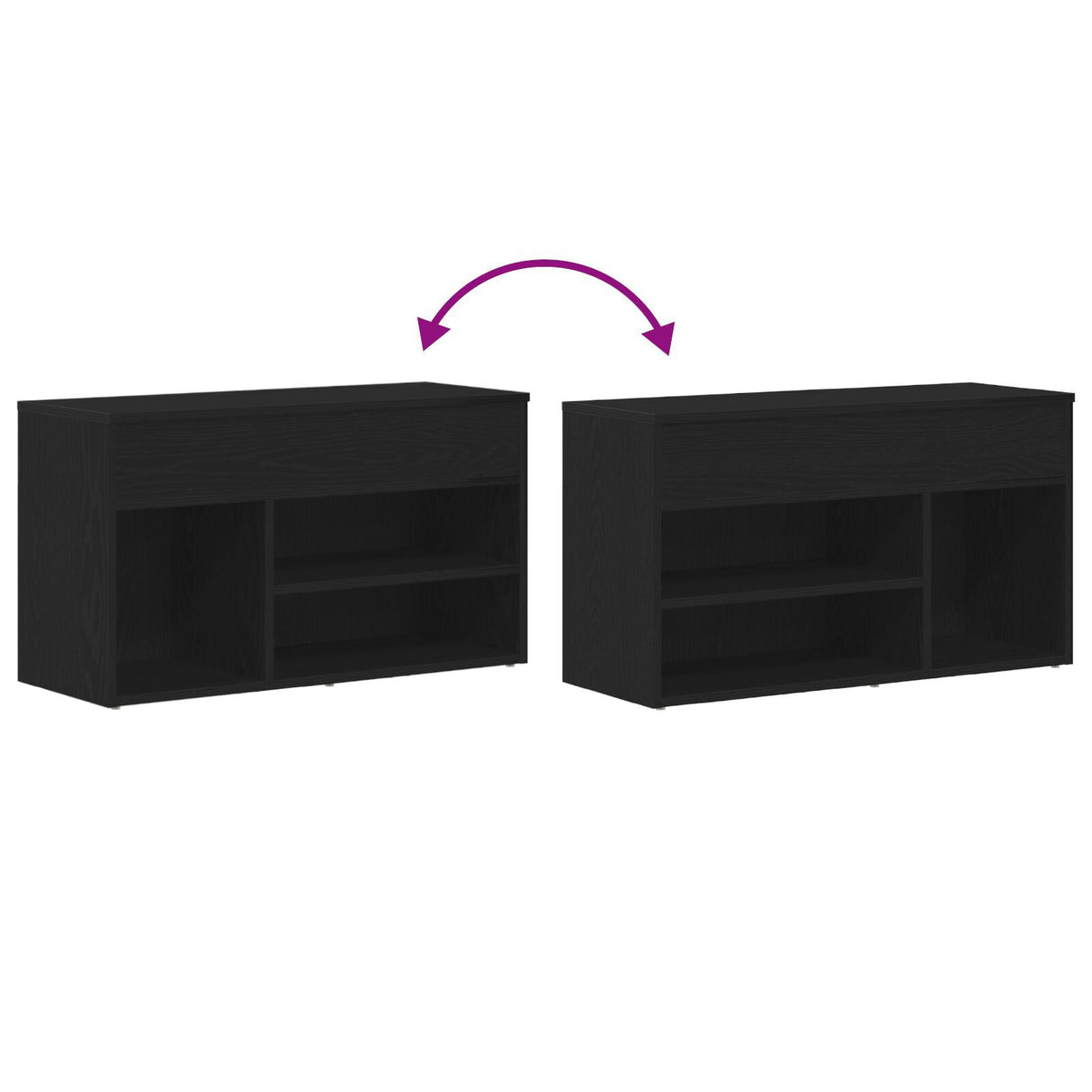 Hall Bench Black Oak 60X30X45 Cm Engineered Wood