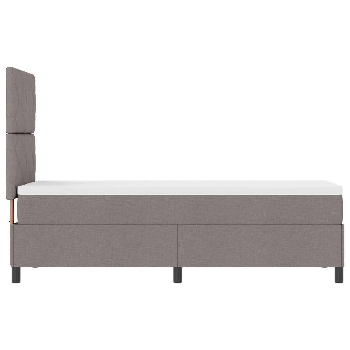 Box Spring Bed With Mattress & Led Taupe 80X200 Cm Fabric