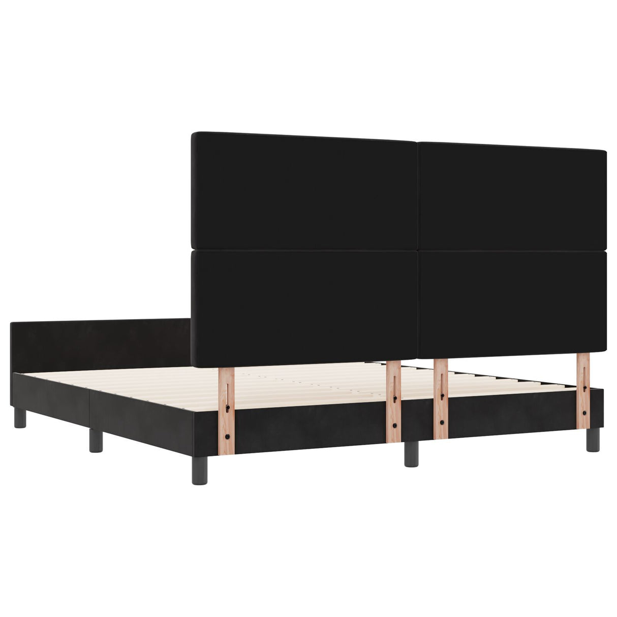 Bed Frame Black 180X200 Cm Velvet