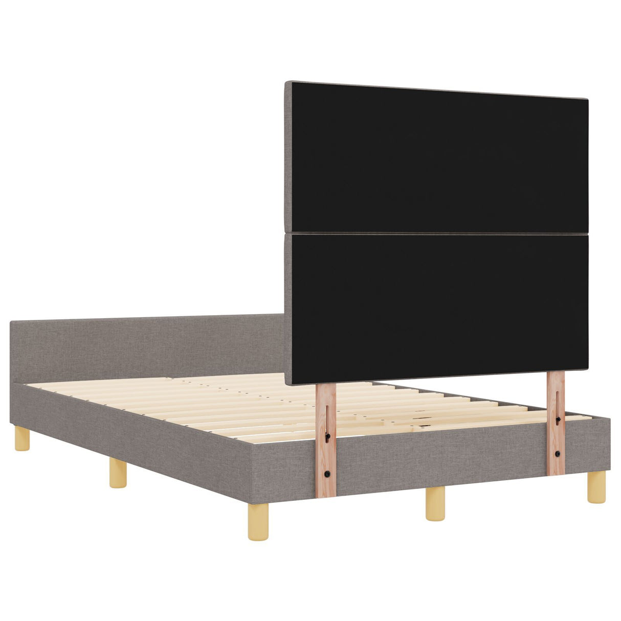 Bed Frame In Taupe, 120X200 Cm, Fabric