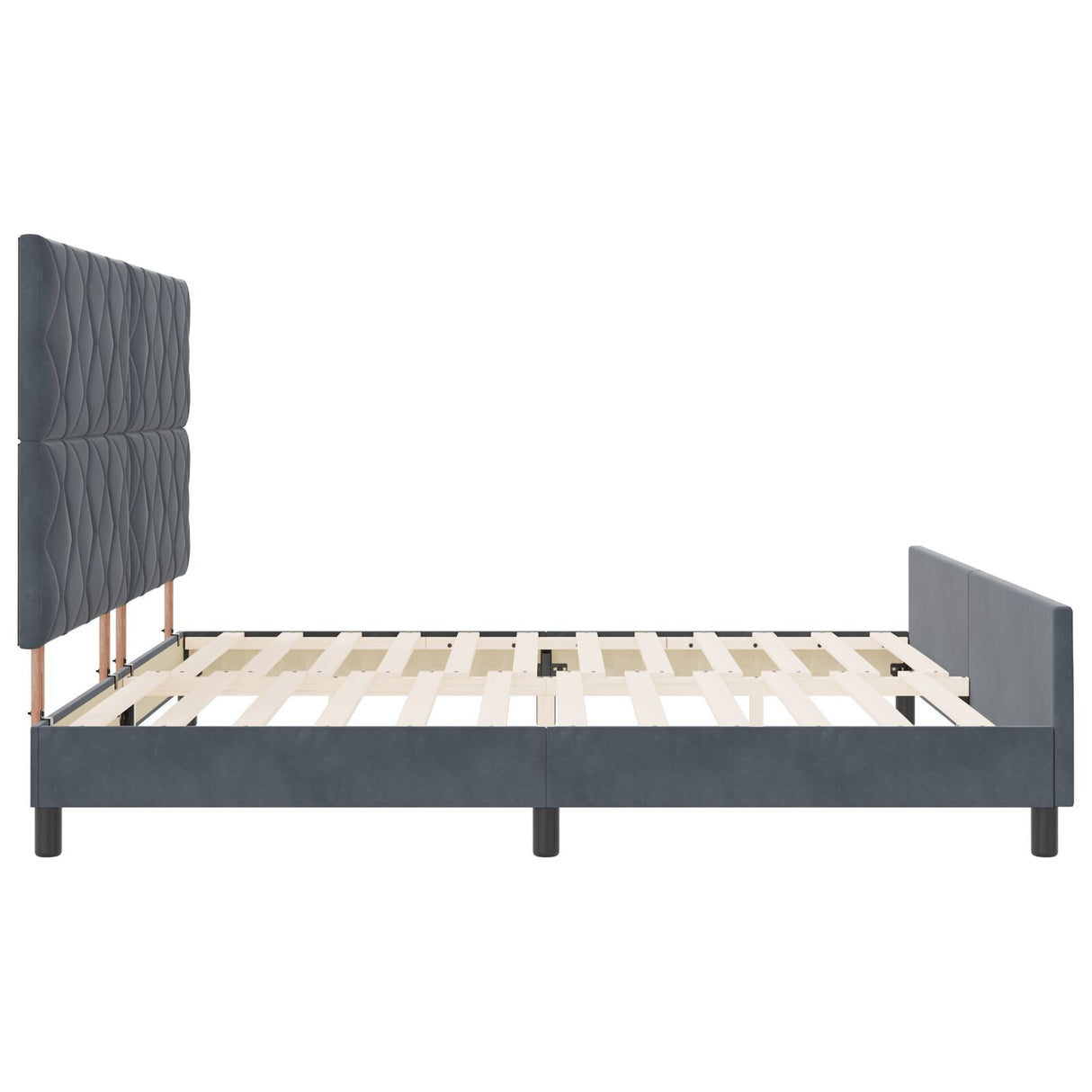 Dark Grey Velvet Bed Frame 200X200 Cm