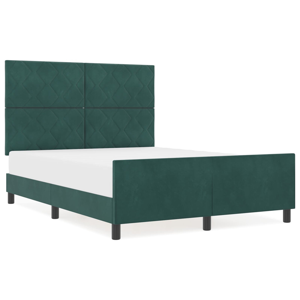 Bed Frame Dark Green 140X190 Cm Velvet