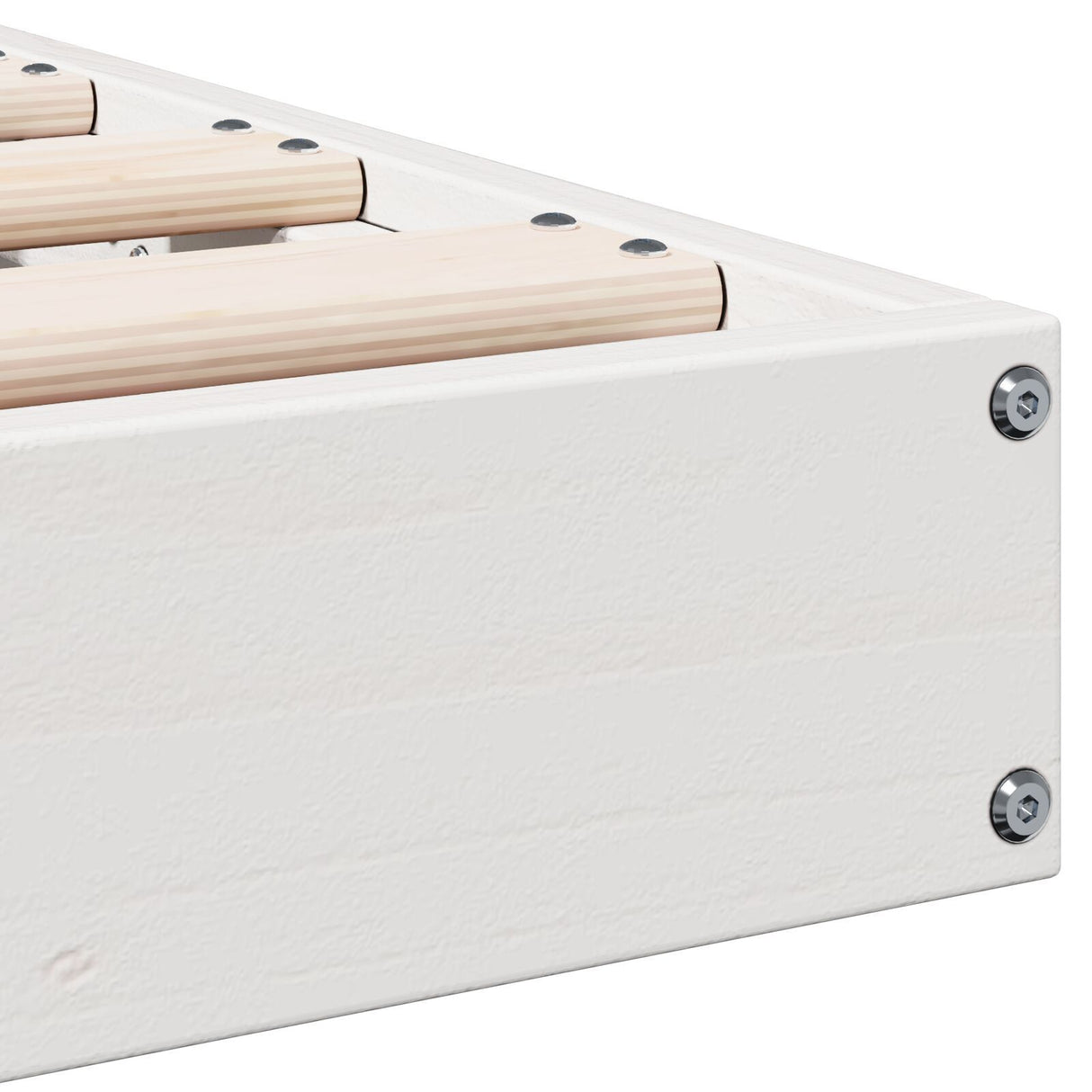 Floor Bed Frame White 200X220 Cm Solid Wood Pine