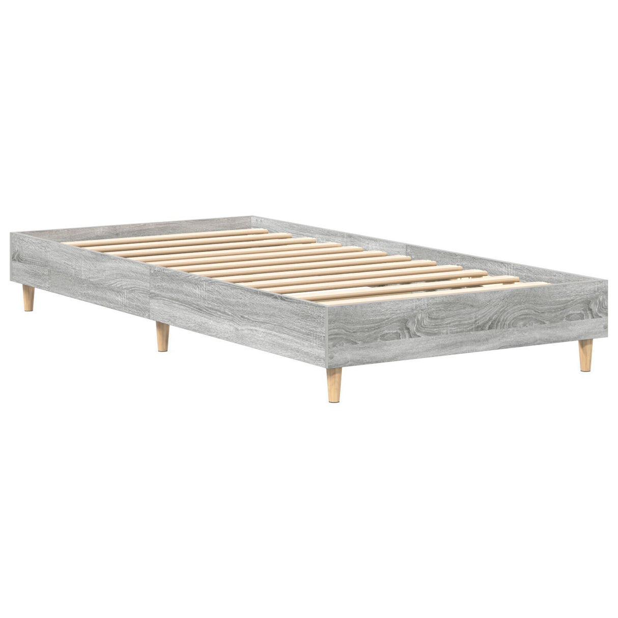 Bed Frame 90X200 Cm Grey Sonoma Engineered Wood