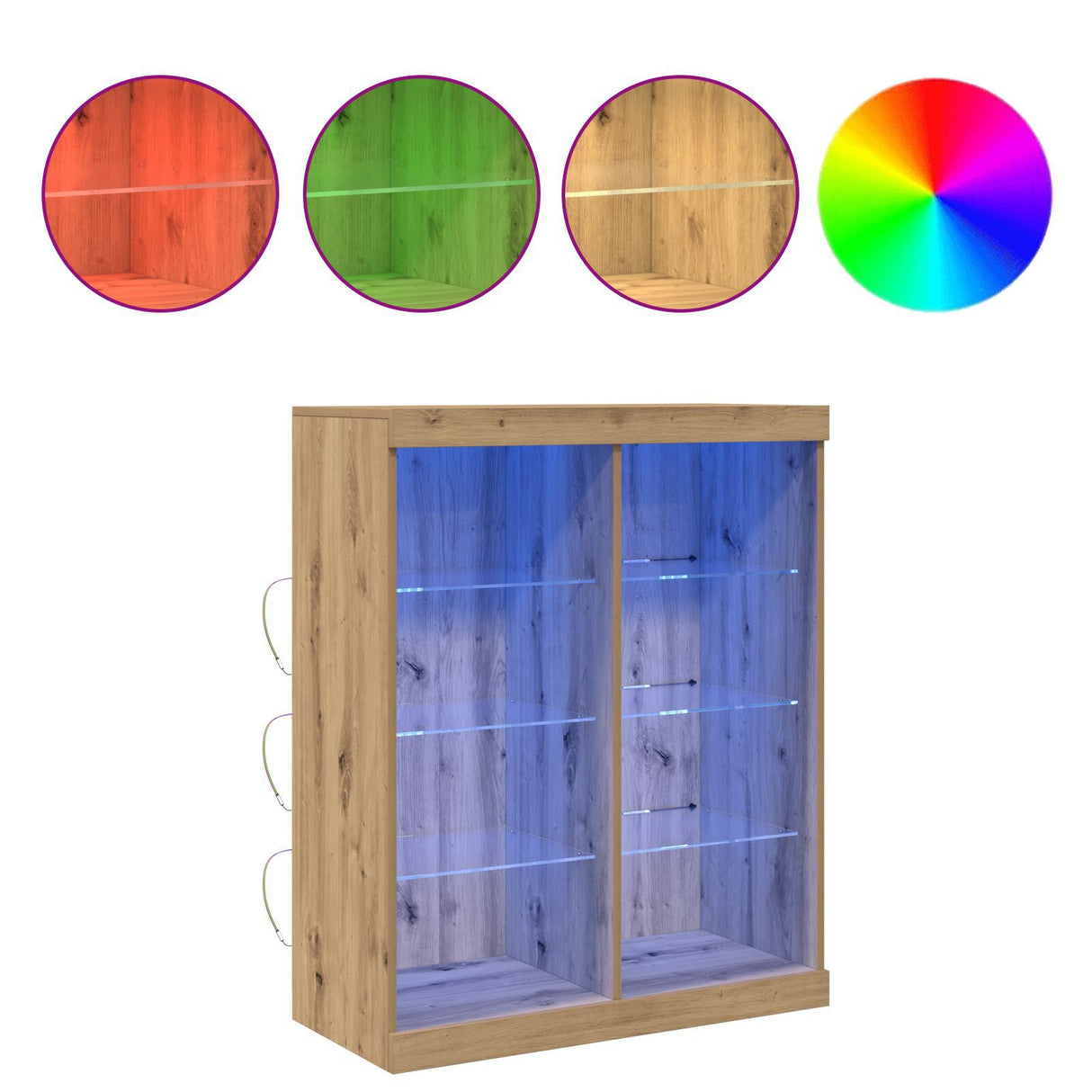 Sideboard With Led Lights Artisan Oak 41X37X100 Cm