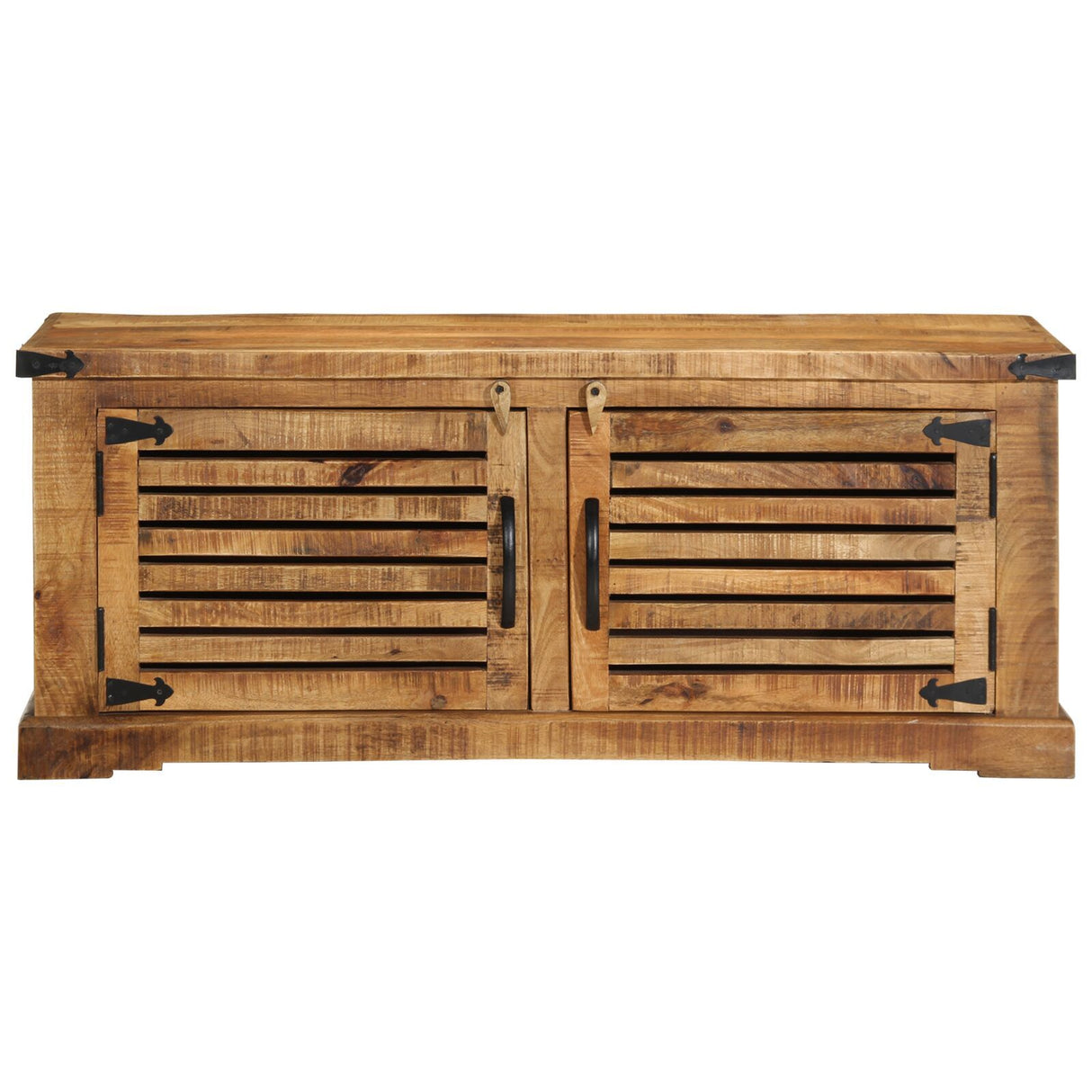 Shoe Bench 110X38X45 Cm Solid Wood Rough Mango