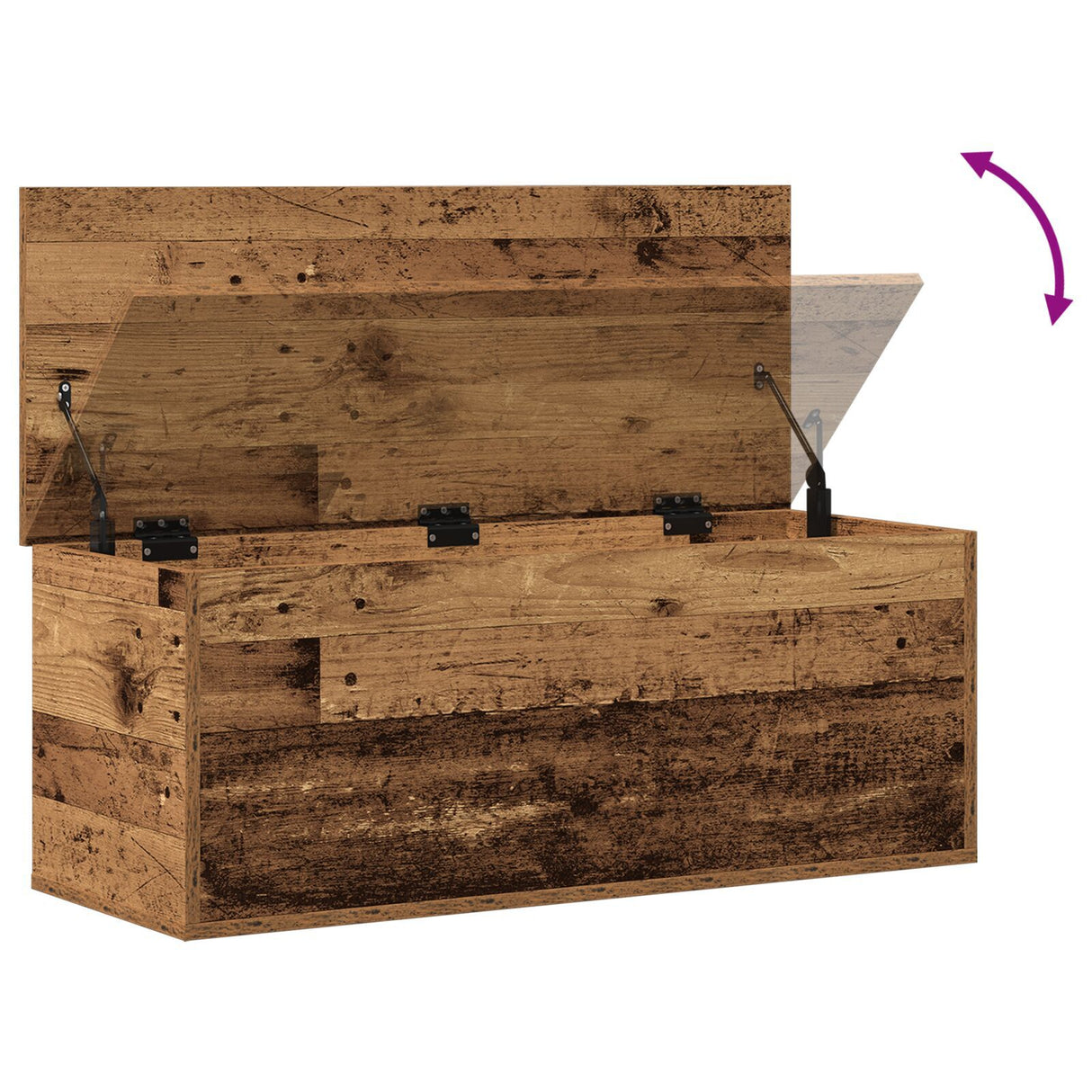 Storage Box Old Wood 90X35X35 Cm Made From Engineered Wood