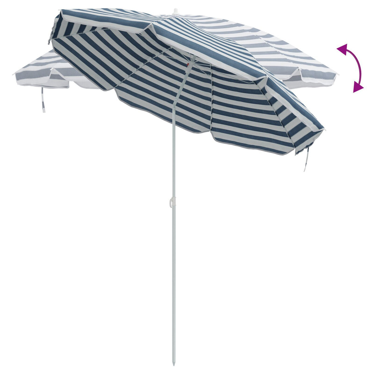 Beach Parasol With Aluminium Pole Blue & White 300 Cm