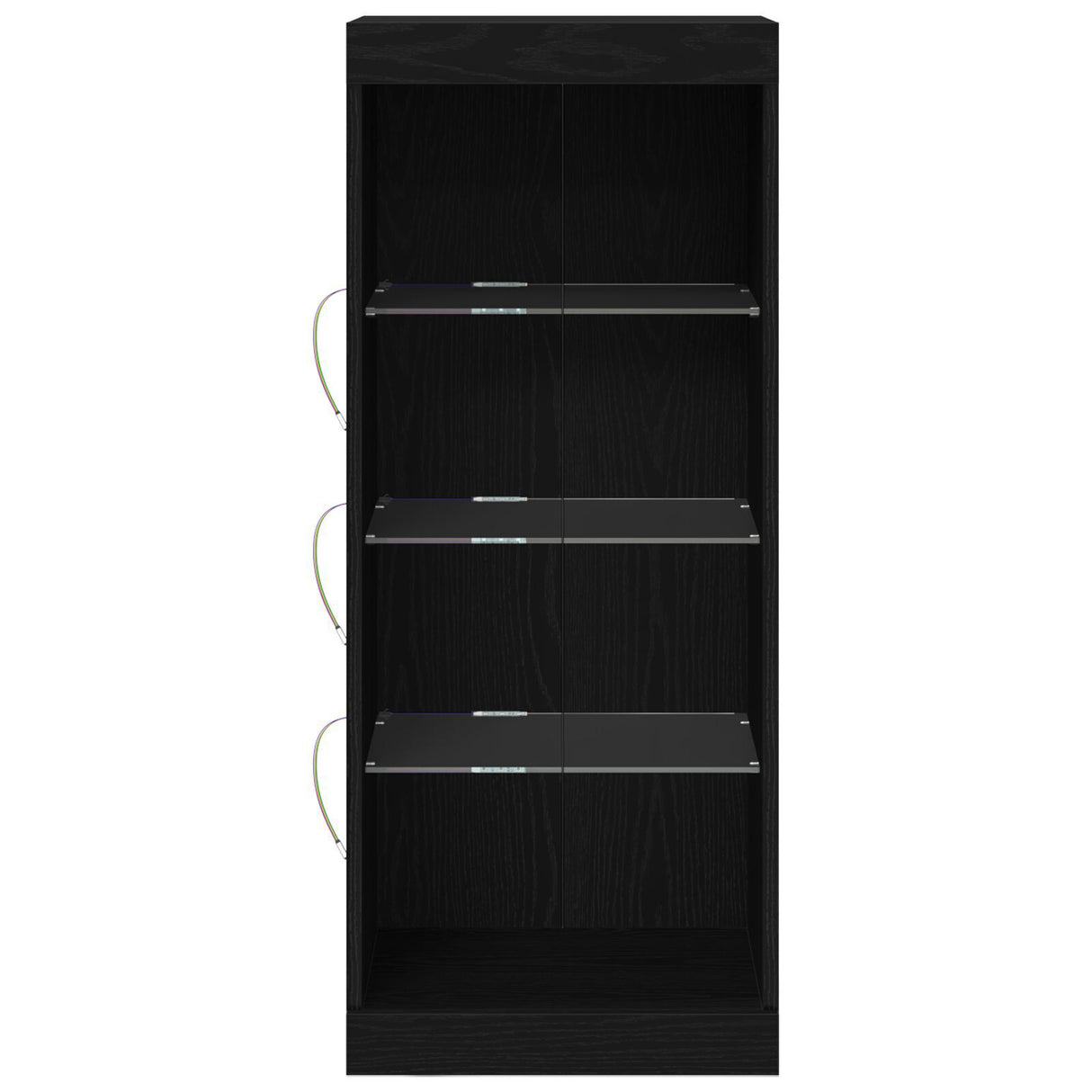 Sideboard With Led Lights Black Oak 41X37X100 Cm