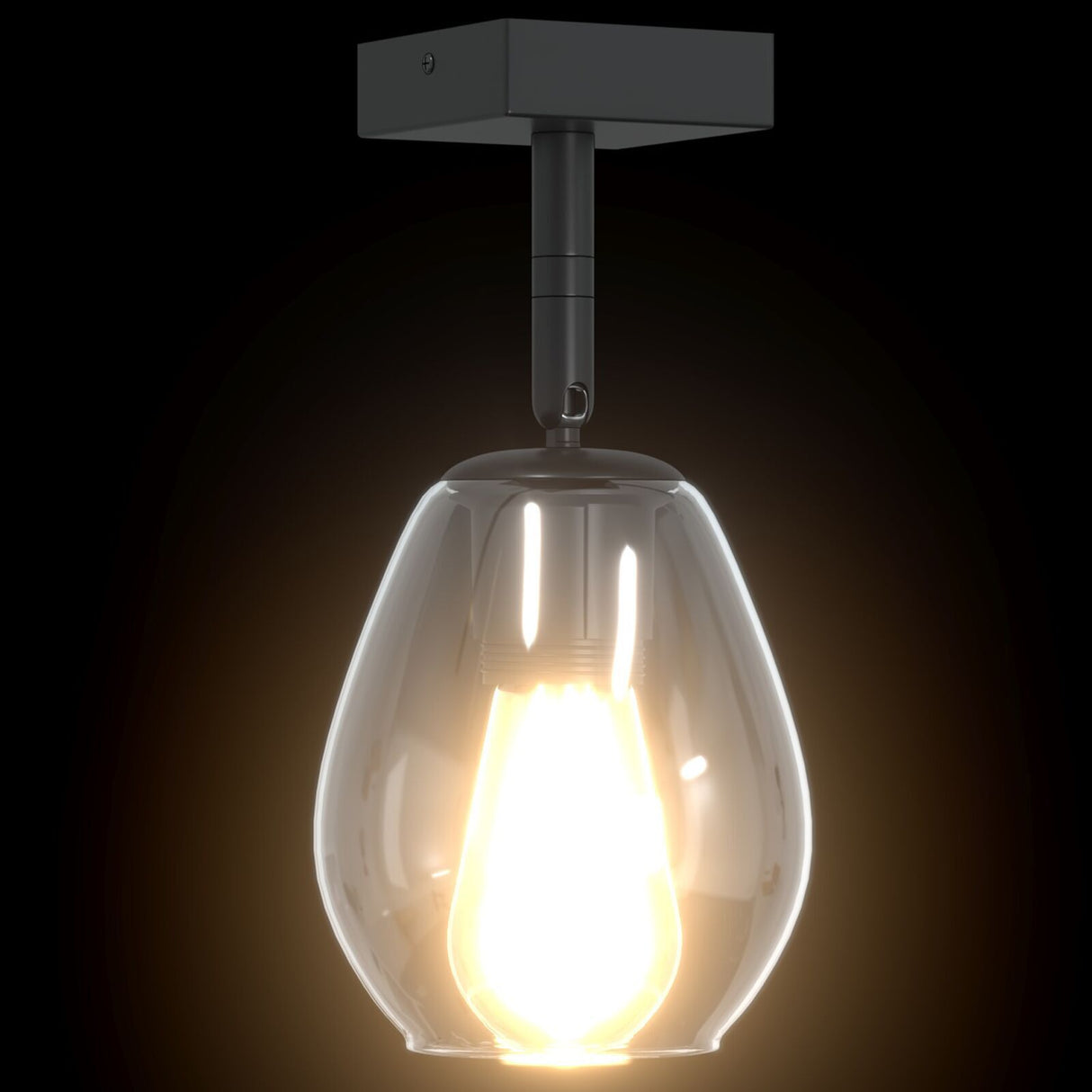 Ceiling Lights With Adjustable Glass Lampshade Anthracite E27