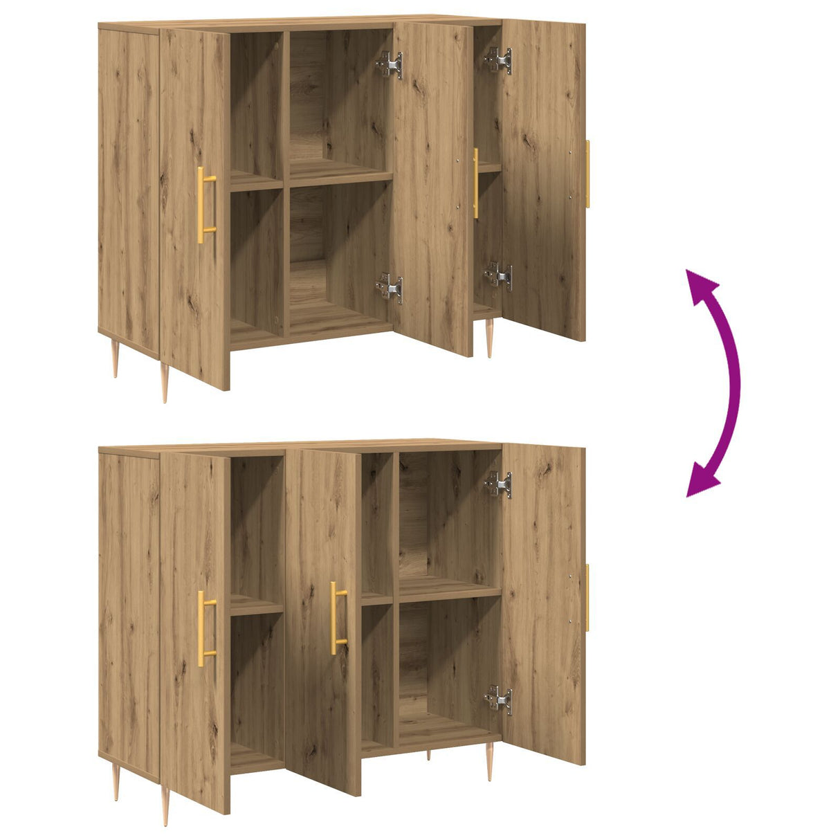 Sideboard Artisan Oak 90X34X80 Cm Engineered Wood