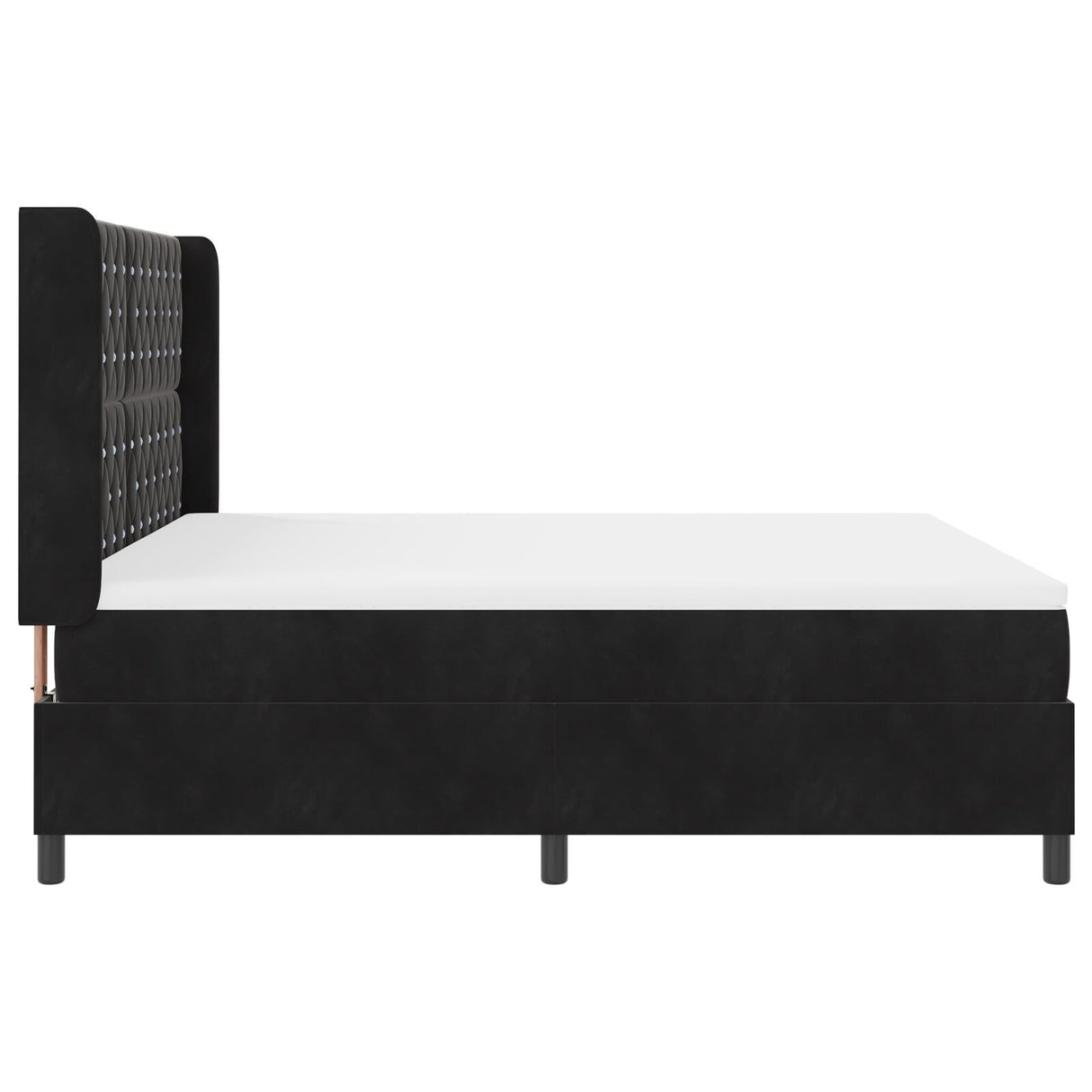 Box Spring Bed With Mattress & Led Black 180X200 Cm Velvet