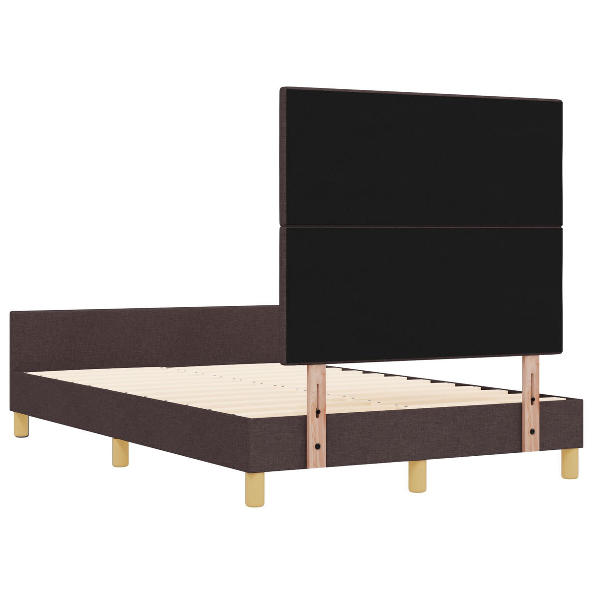 Bed Frame Dark Brown 120X200 Cm Fabric