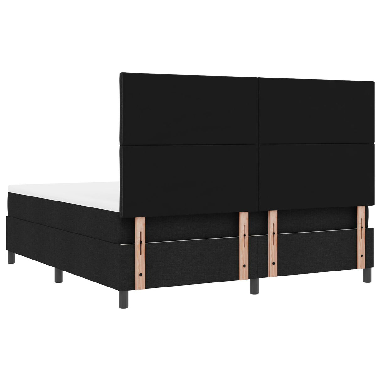 Box Spring Bed With Mattress & Led Black 180X200 Cm Fabric