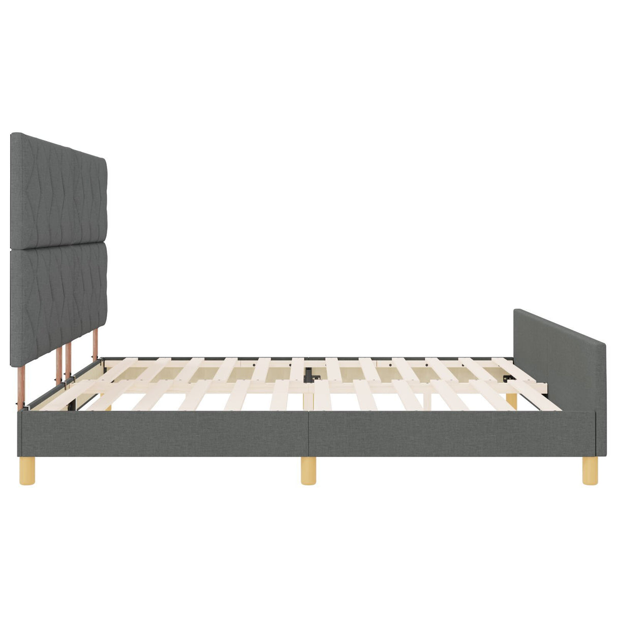 Dark Grey Fabric Bed Frame 200X200 Cm