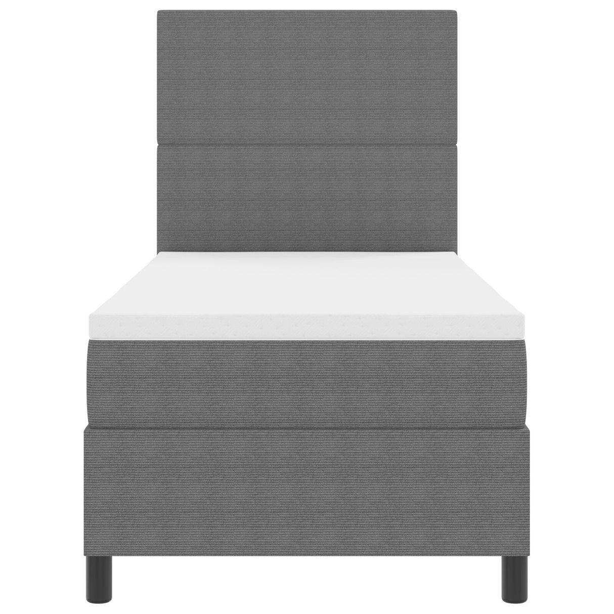 Box Spring Bed With Mattress Light Grey 80X200 Cm Corduroy Fabric