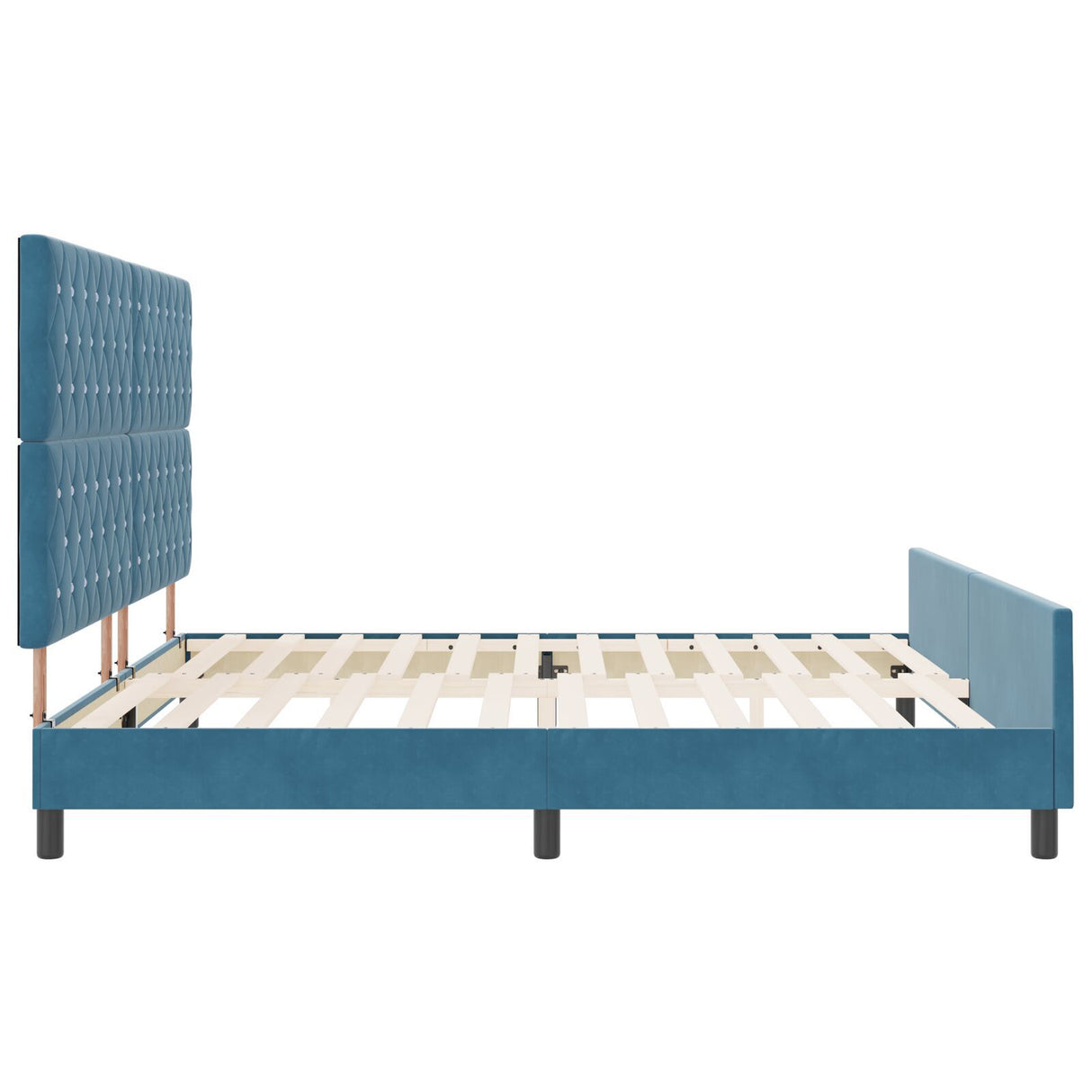 Bed Frame Dark Blue 200X200 Cm Velvet