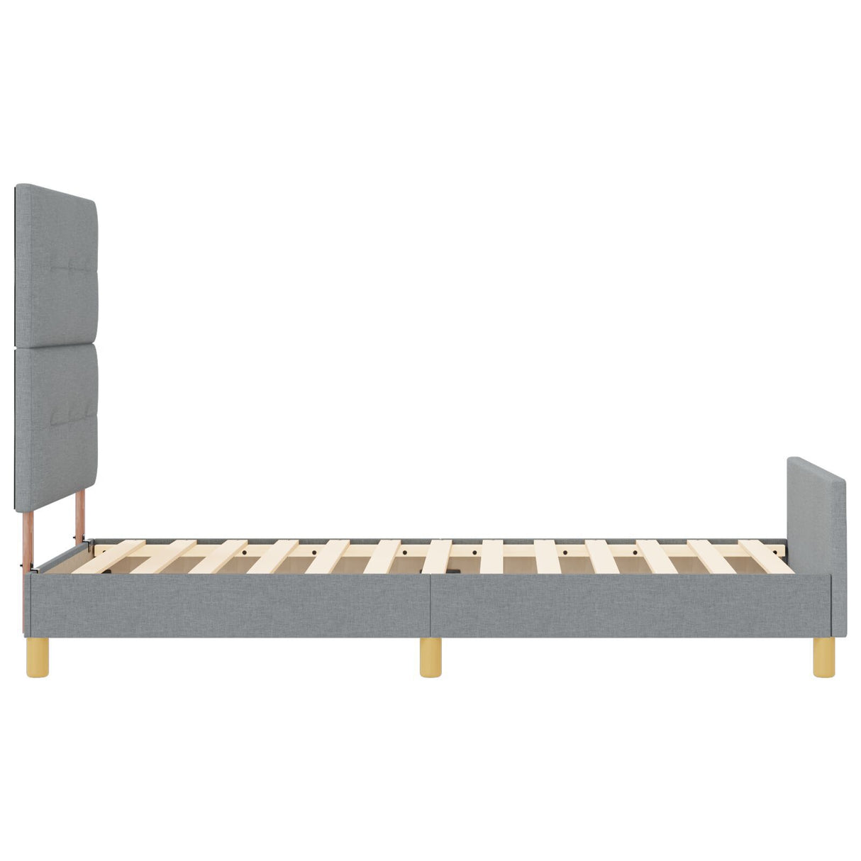 Bed Frame Light Grey 100X200 Cm Fabric