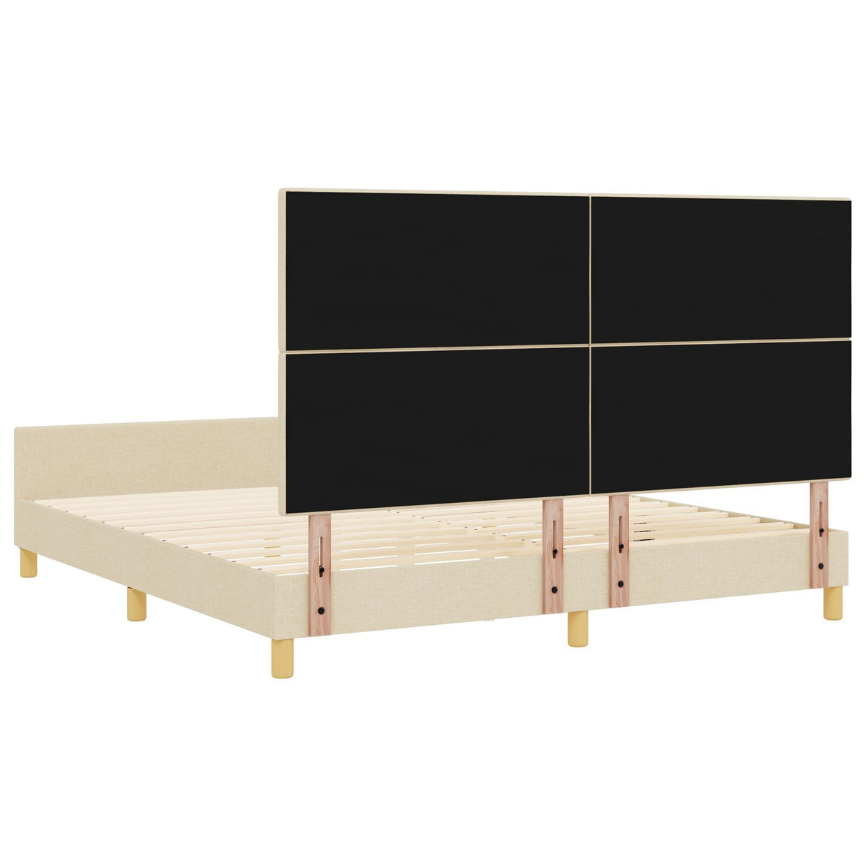 Bed Frame Cream 180X200 Cm Fabric