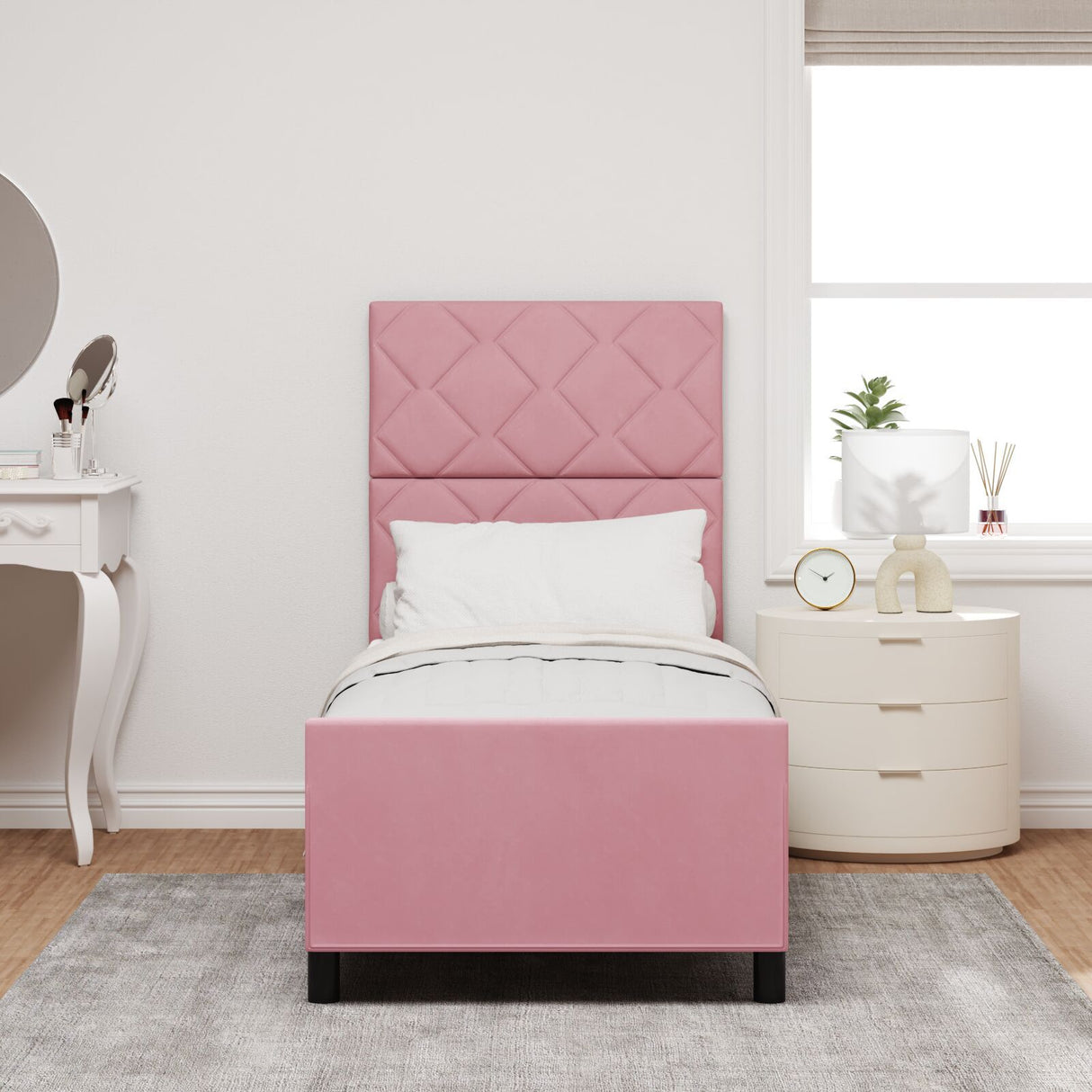 Bed Frame Pink 80X200 Cm Velvet