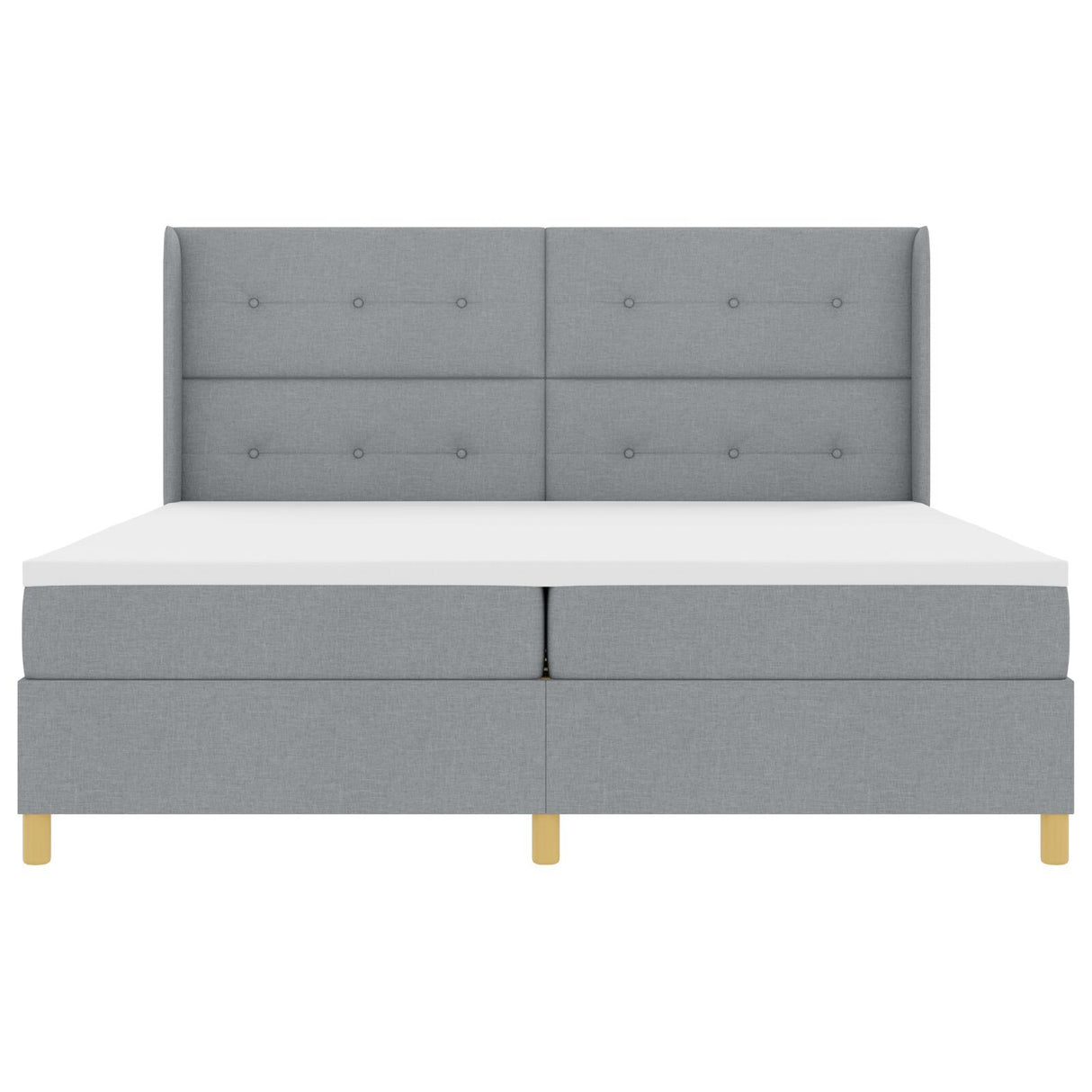 Box Spring Bed With Mattress Light Grey 200X200 Cm Fabric