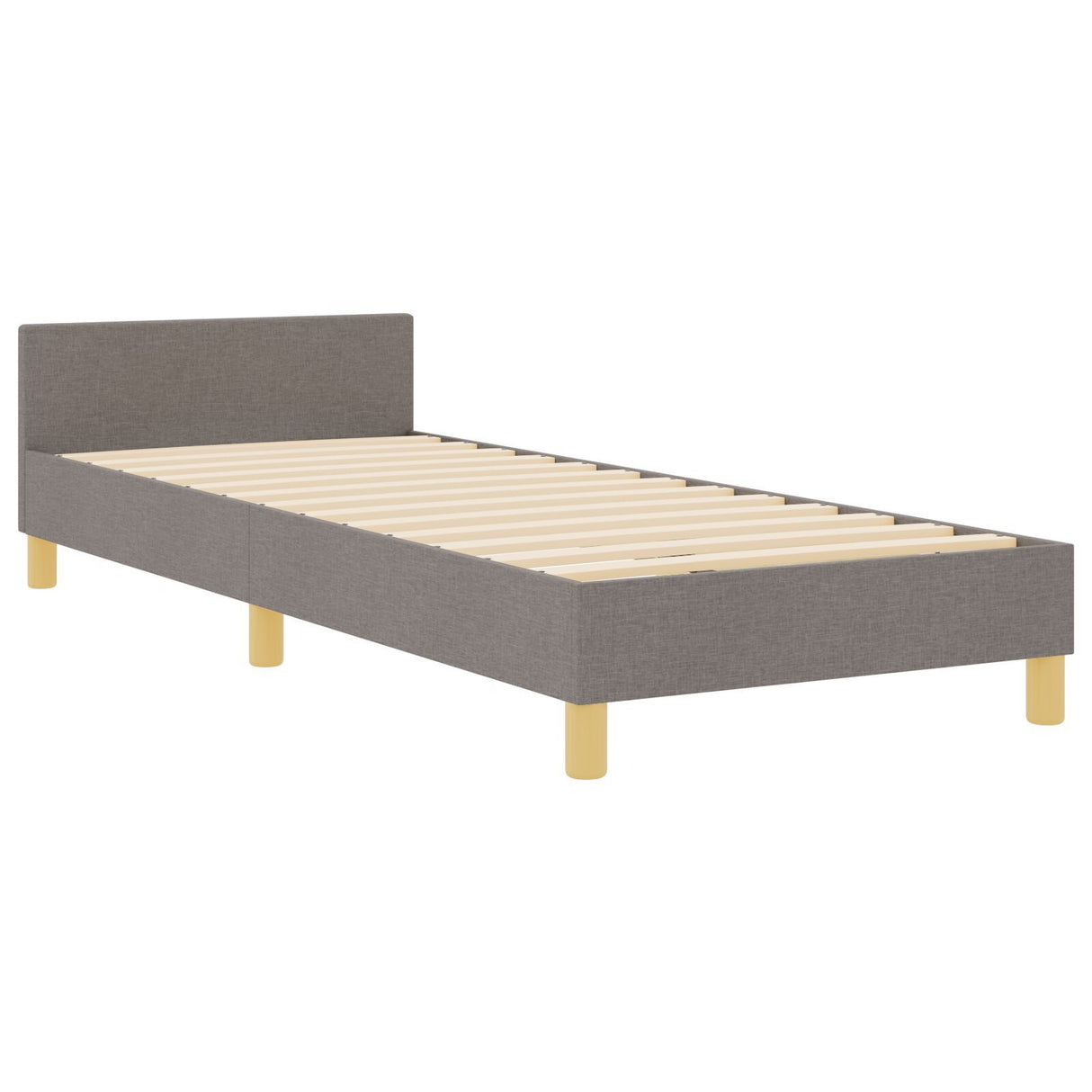 Bed Frame In Taupe, 80X200 Cm, Fabric
