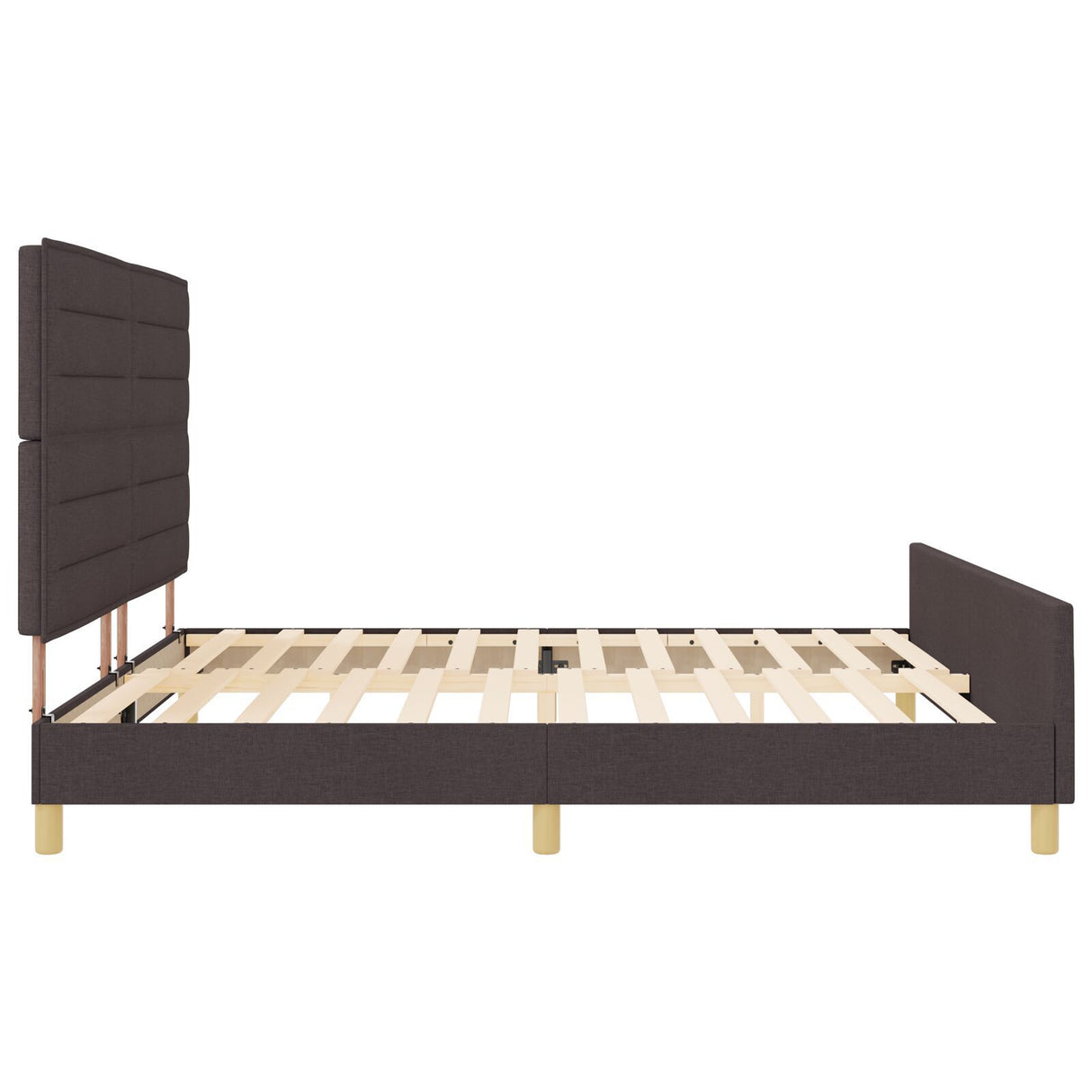 Bed Frame Dark Brown 200X200 Cm Fabric