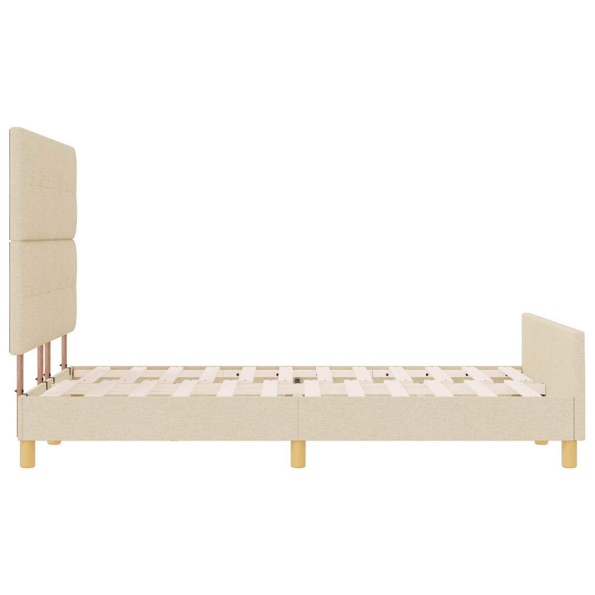 Cream Bed Frame 140X200 Cm Fabric