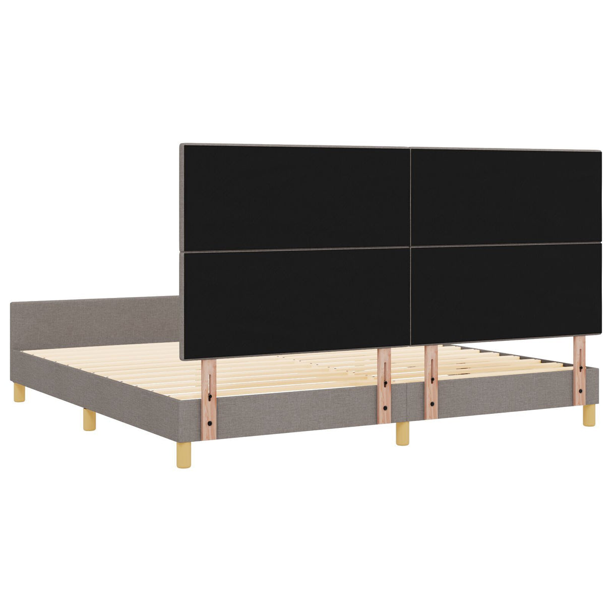 Taupe Bed Frame 200X200 Cm Fabric