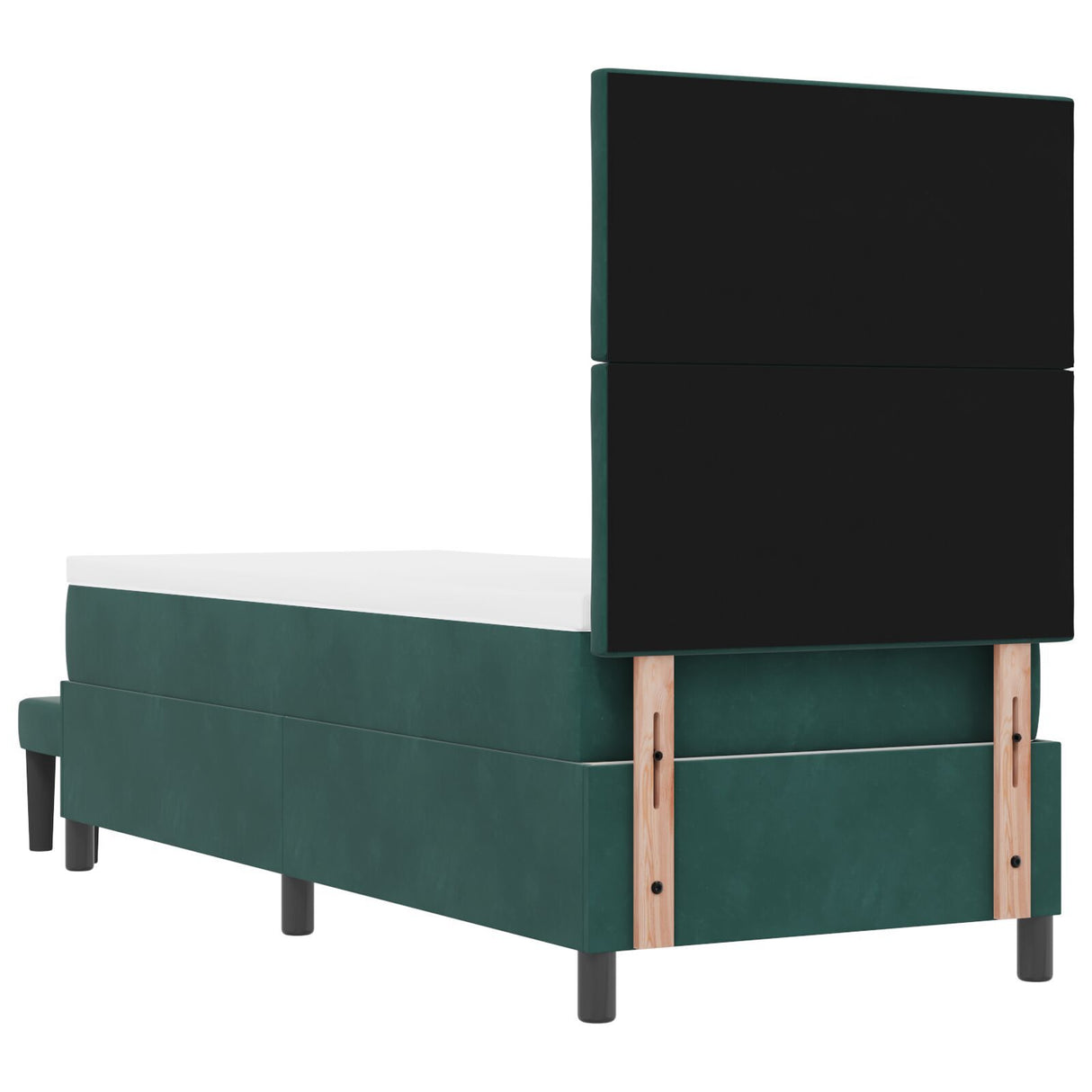 Box Spring Bed With Mattress & Bench Dark Green 80X200 Cm Velvet