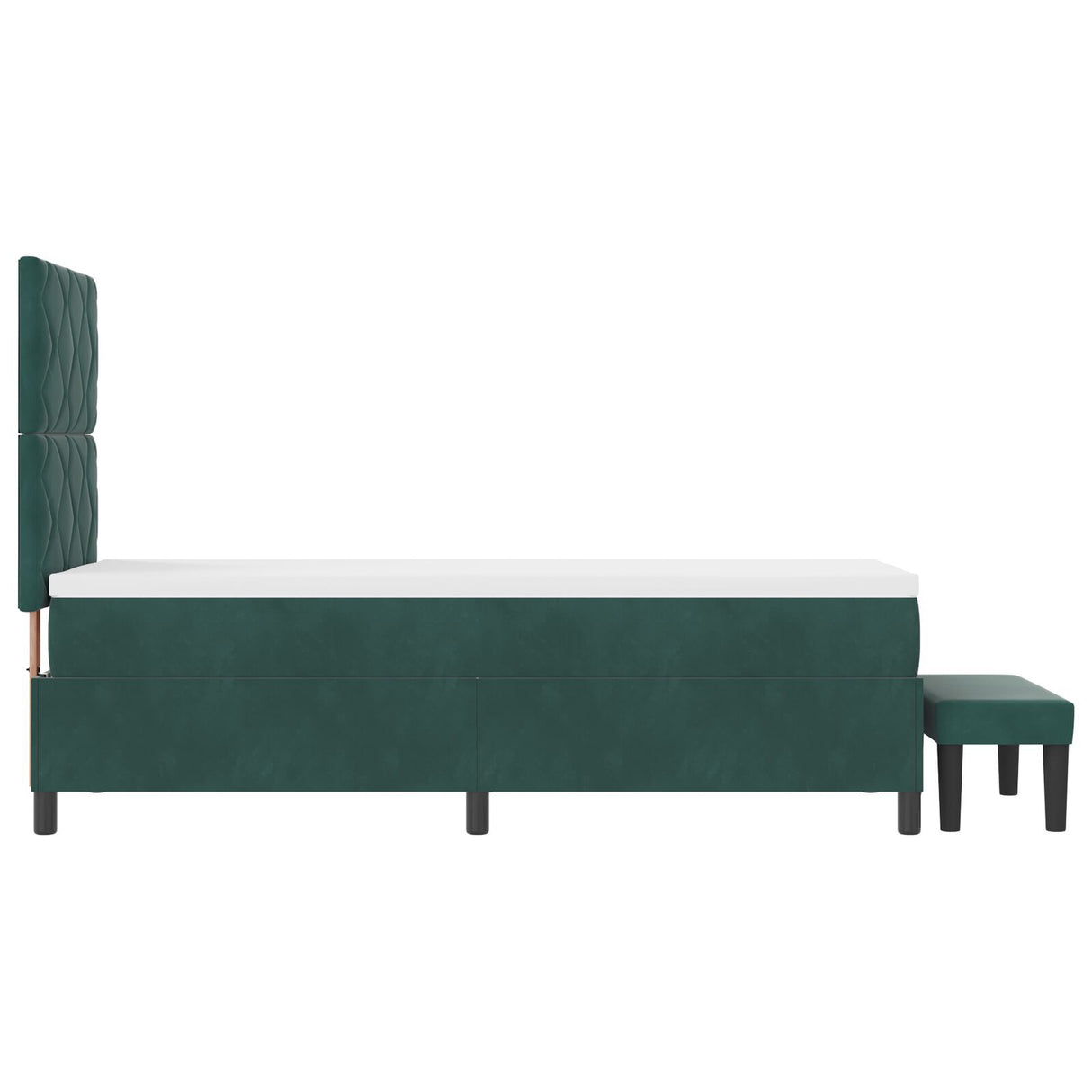 Box Spring Bed With Mattress & Bench Dark Green 80X200 Cm Velvet