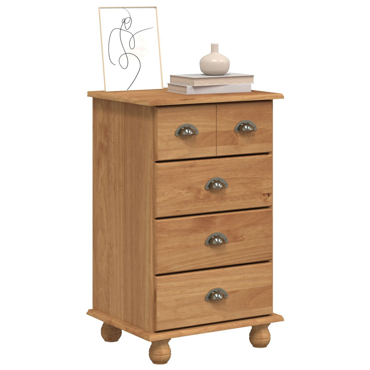 Chest Of Drawers 'Askim'honey 45.8X40X79 Cm Solid Wood Pine