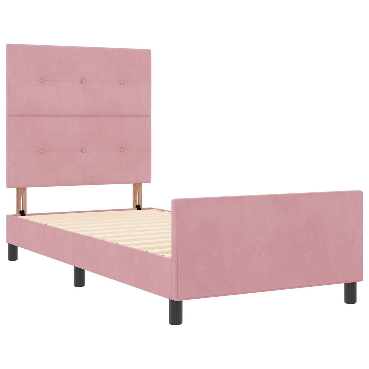 Bed Frame Pink 100X200 Cm Velvet